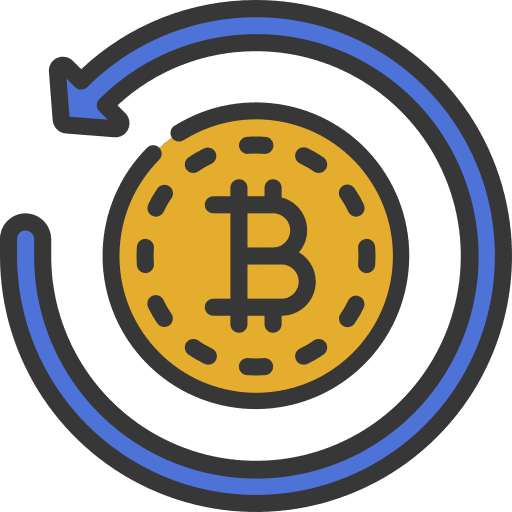 Return on investment invest bitcoin business and finance icon