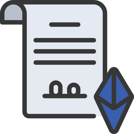 Smart contracts format chain cryptocurrency icon