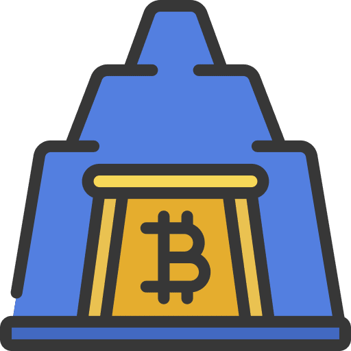 Bitcoin mine gold bitcoin hard work icon