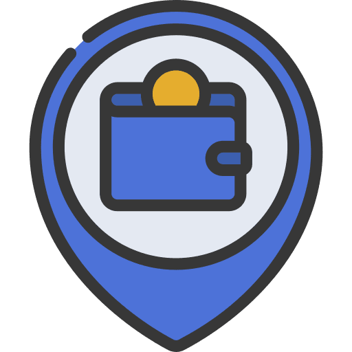 Location digital currency wallet location icon