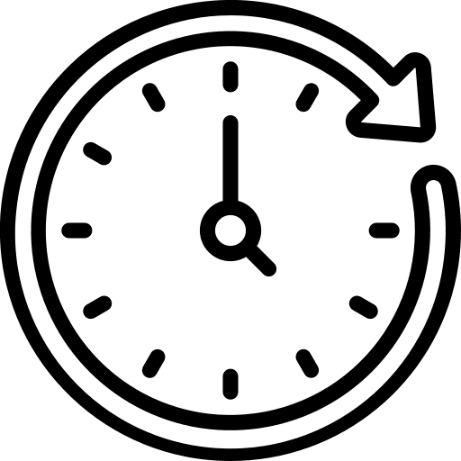Refresh time and date circular arrows clock icon