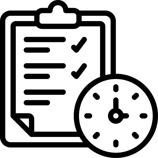 Checklist clipboard clock criteria icon