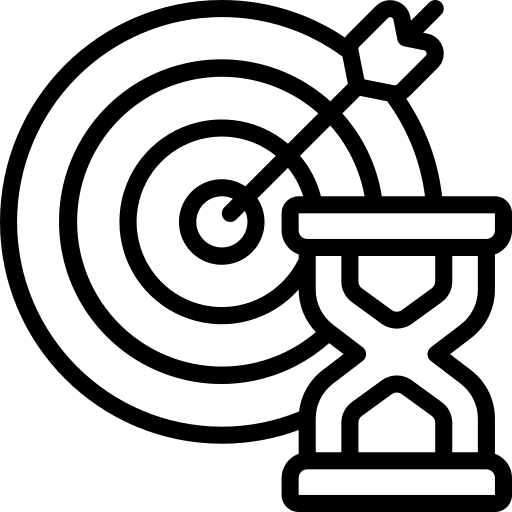 In time deadline objective in time icon