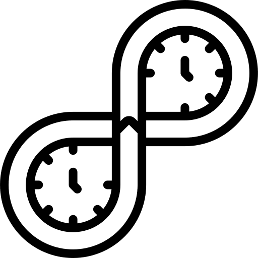 Loop time and date work process time management icon