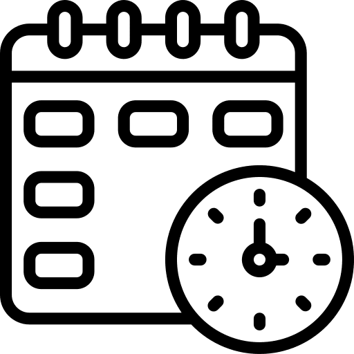 Schedule time and date organization calendar icon