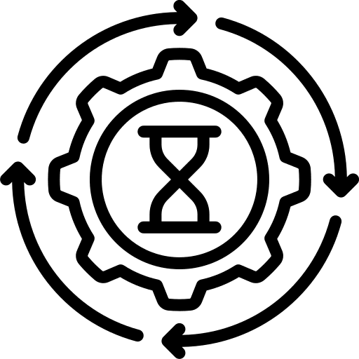 Time management hourglass time management time and date icon