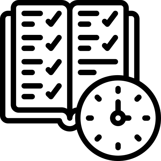 Checklist clock checklist time and date icon
