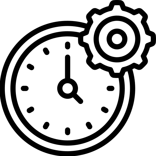Efficiency clock timetable time and date icon