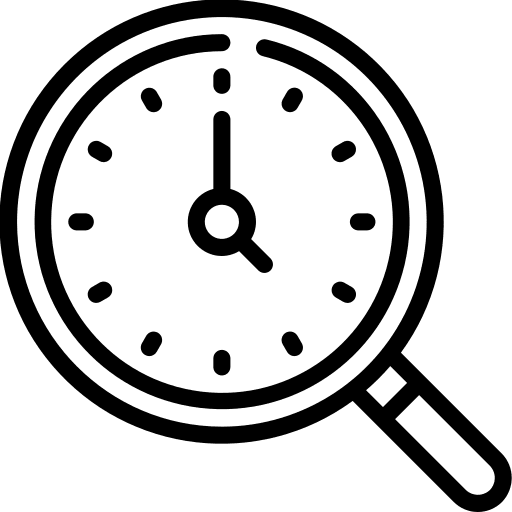 Magnifier organization time loupe icon