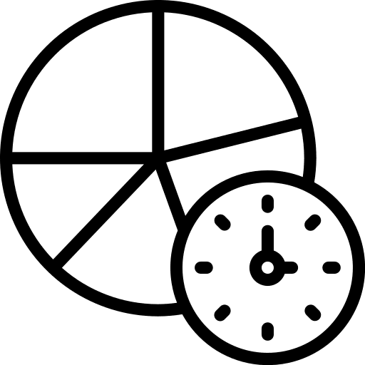 Pie chart time management wait time icon