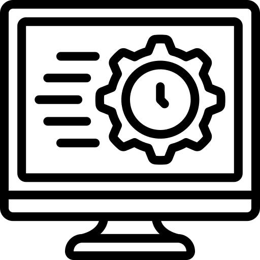 Time management computer clock screen icon