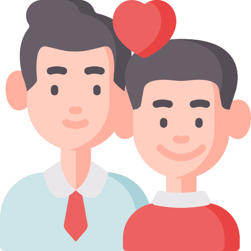 Father and son love avatar heart icon