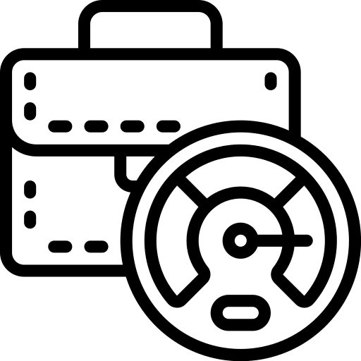 Performance performance business and finance briefcase icon