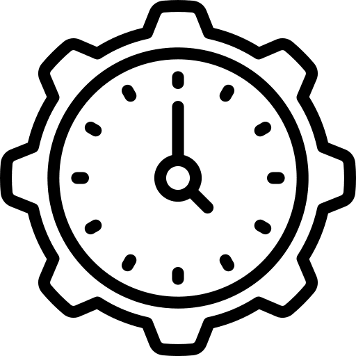 Time management cogwheel efficiency time icon