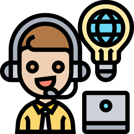 Knowledge base call center agent avatar business and finance icon