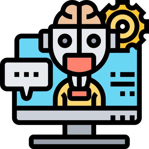 Machine learning online digital communications icon