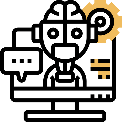 Machine learning computer online artificial intelligence icon
