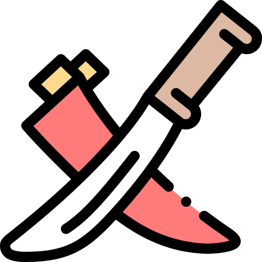 Machete weapon cut knife icon