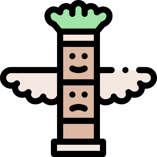 Totem mexican pole mask icon Totem mexican pole mask icon