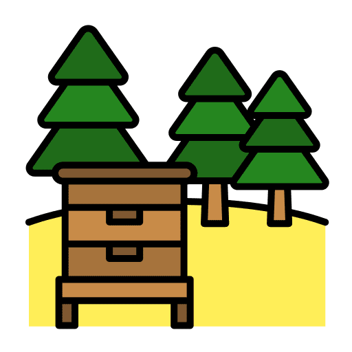 Apiary farming honey bee hive icon