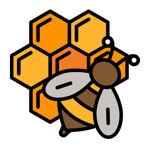 Honeycomb bee beehive animals icon
