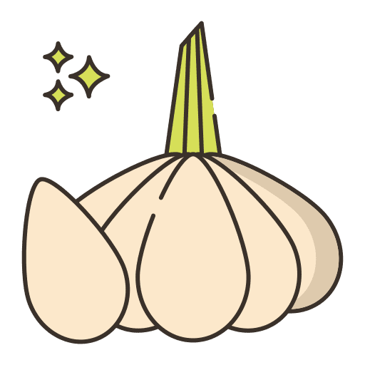 Garlic vegan food and restaurant farming and gardening icon