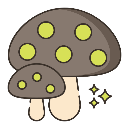 Mushrooms fall spores autumn icon