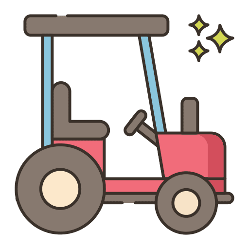 Tractor farming and gardening smart farm transport icon
