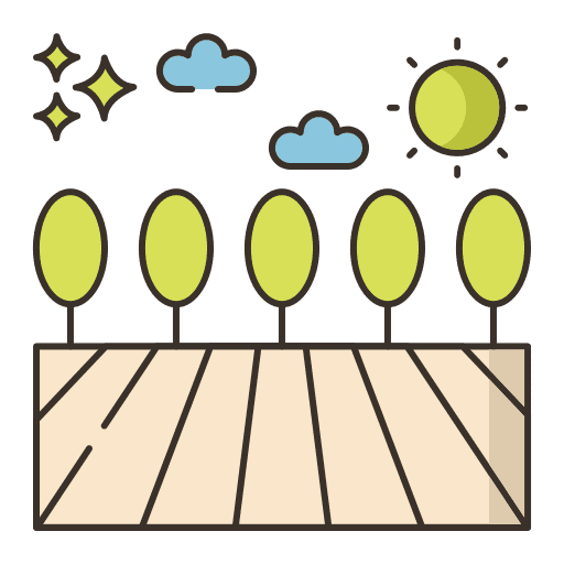 Fields landscape farm house rural icon