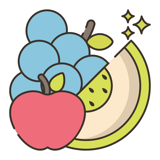 Fruits vegetarian healthy diet icon