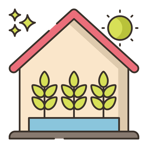 Greenhouse eco house farming and gardening eco home icon