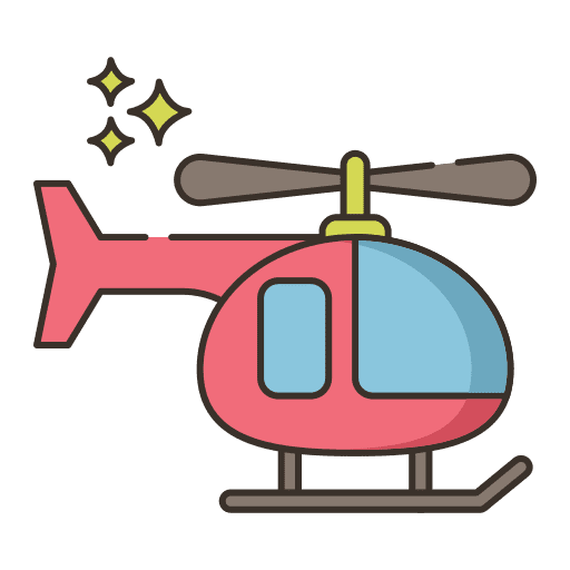 Helicopter plane fly air transportation icon
