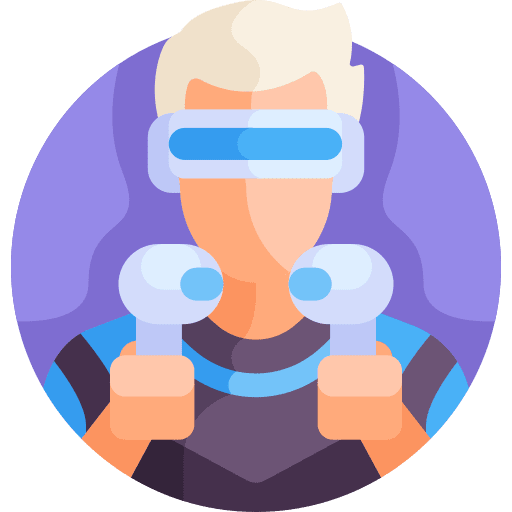 Gamer avatar boy game console icon