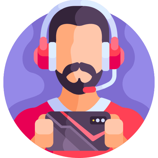Gamer headphones people smartphone icon
