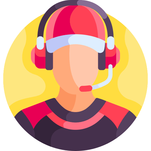 Gamer headphones user player icon
