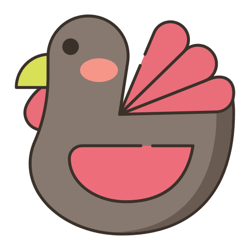 Turkey bird animal kingdom silhouette icon