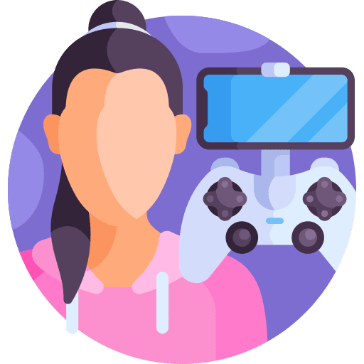 Gamer networking avatar girl icon Gamer networking avatar girl icon