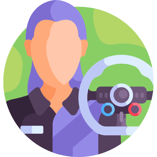 Gamer racing caucasian avatar icon Gamer racing caucasian avatar icon