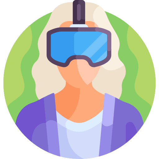 Gamer user virtual reality electronics icon Gamer user virtual reality electronics icon