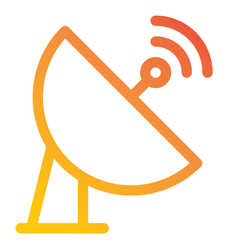 Satellite dish antenna parabolic dishes signal icon