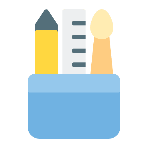 Pencil case office material education school icon