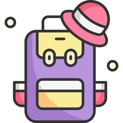 Backpack baggage travel bag luggage icon