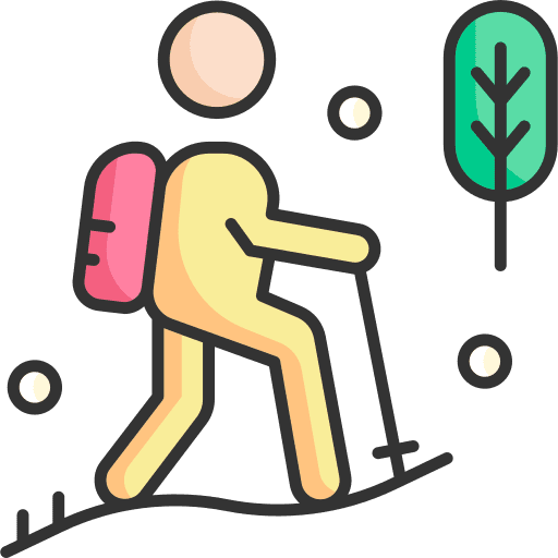 Hiking trekking people hiking icon
