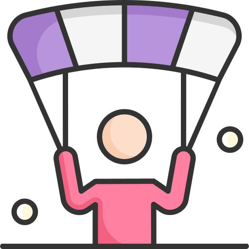 Parachute tour parachute picnic icon