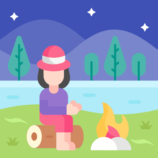 Firewood camping nature flame icon
