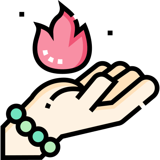 Magic flame power hand icon