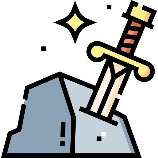 Sword fairy tale fantasy legend icon