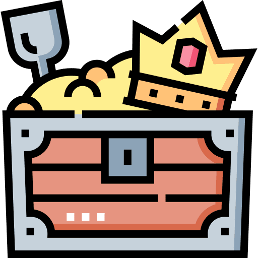 Treasure chest diamond antique box icon