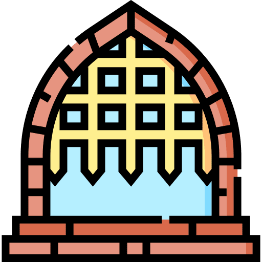 Gate architecture and city medieval constructions icon