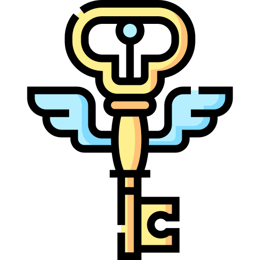 Key wings magical folklore icon
